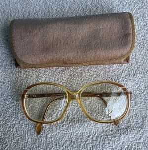 Vintage Plastic Gold and Brown Women's Glasses